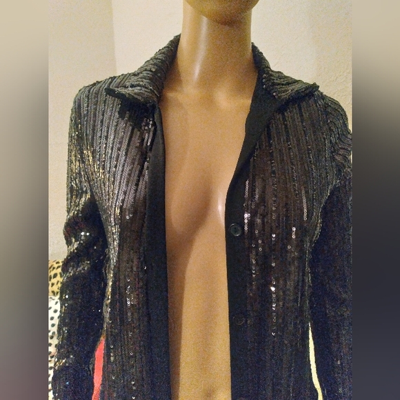 SHEER SEQUIN DRESS - Picture 3 of 8